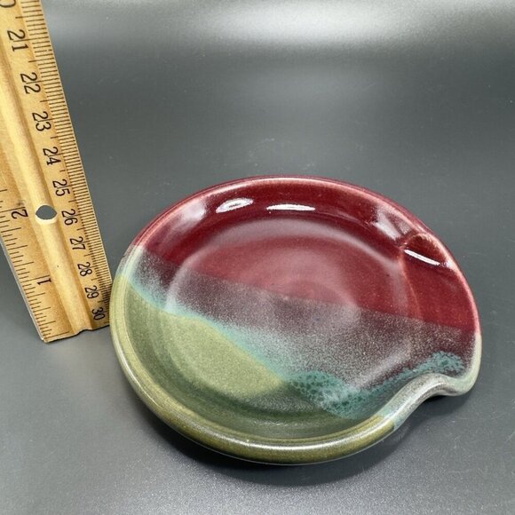Vintage Hand Made Studio Pottery Spoon Rest Holder Container Artist Signed VTG - Picture 4 of 13